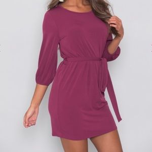 💥FINAL PRICE💥Burgundy Long Sleeve Modal Dress